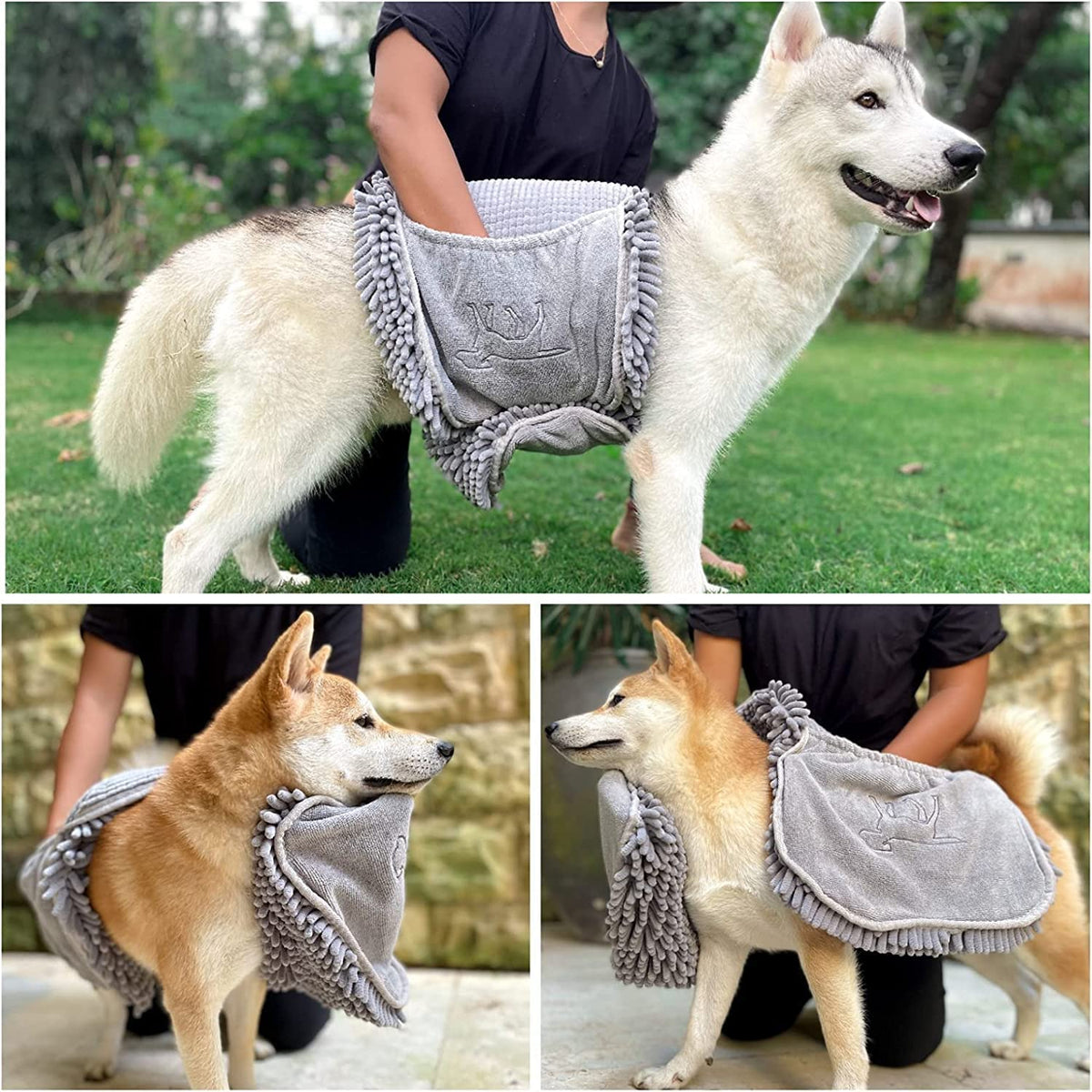 Quick Dry Towel for Dogs | Ultra Absorbent Microfiber Shammy | Extra Large 35X15 Size