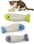 (3 Count) Fish Flop Crinkle Catnip Cat Toys - Multi Color