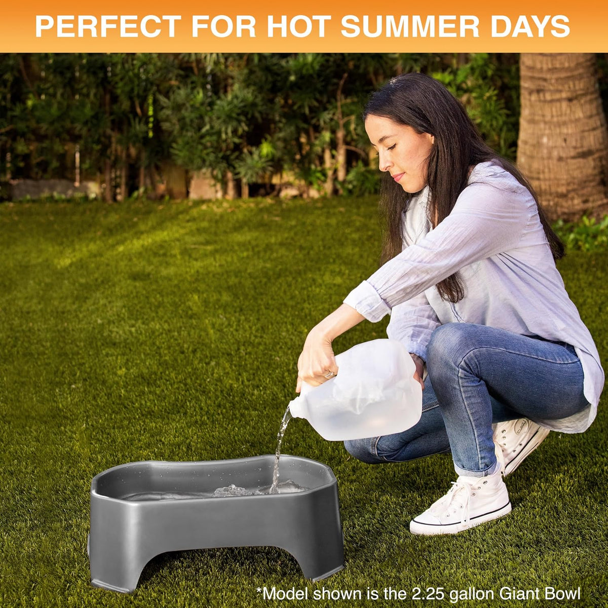 Extra Large Water Bowl for Dogs, Outdoor Dog Water Bowl (1.25 Gallon XL Capacity)